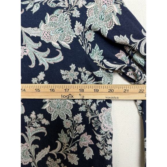 J.Jill Women's Tunic 3/4 Sleeves 3/4 Covered Buttons Floral Boho Sz M Petite - Picture 13 of 15